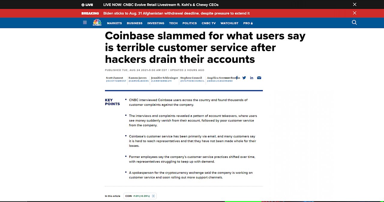 Coinbase slammed for what users say is terrible customer service after hackers drain their accounts