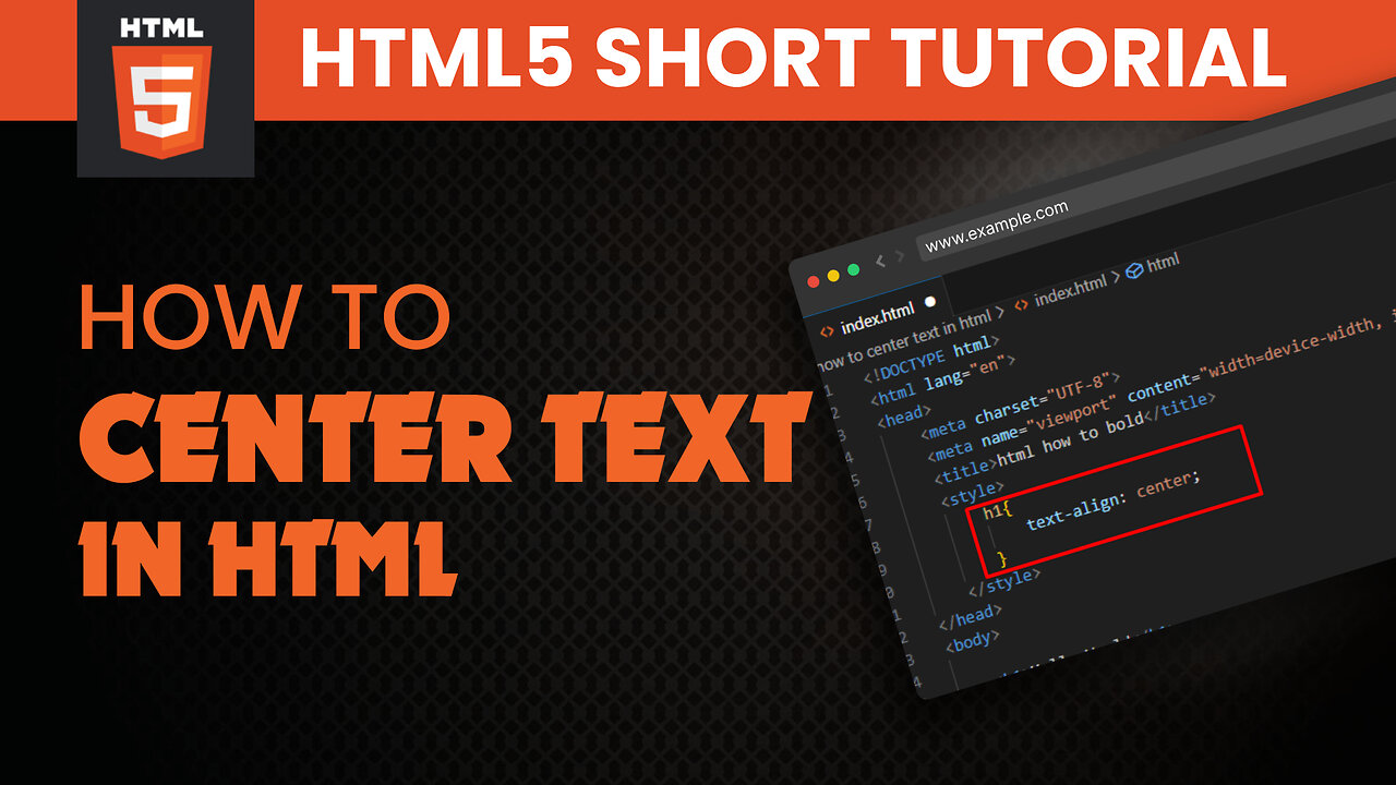 How to center text in html