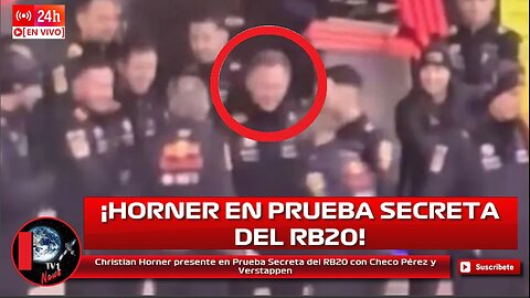Christian Horner presente en la Prueba Secreta del RB20 con Checo Pérez y Verstappen