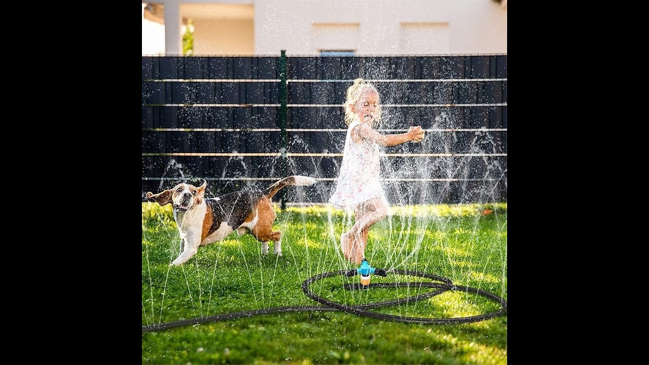 Read User Reviews: Water Sprinkler for Kids and Toddlers Sprinklers with Roating Spray Nozzles...