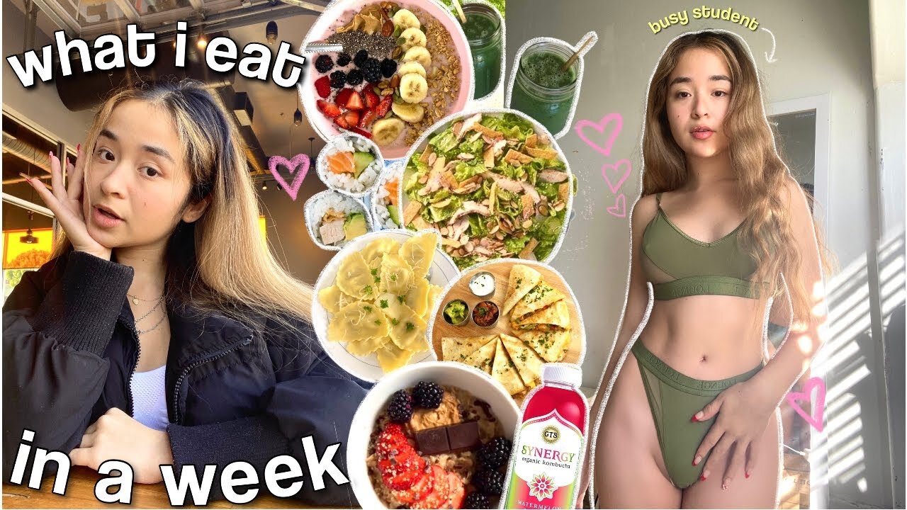 WHAT I EAT IN A WEEK! *forcing myself to eat healthy* (easy + realistic)