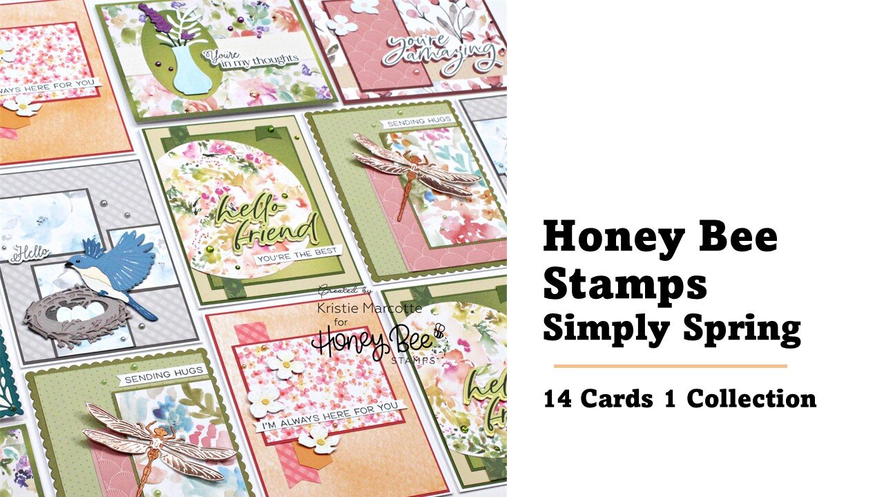 Honey Bee Stamps | Simply Spring paper pad | 14 Cards 1 Collection