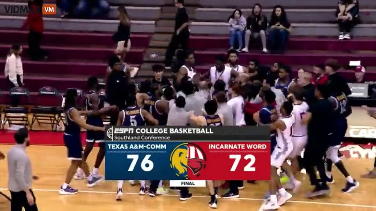 Massive Brawl Breaks Out At The Texas A&M Basketball Game During The Postgame Handshakes