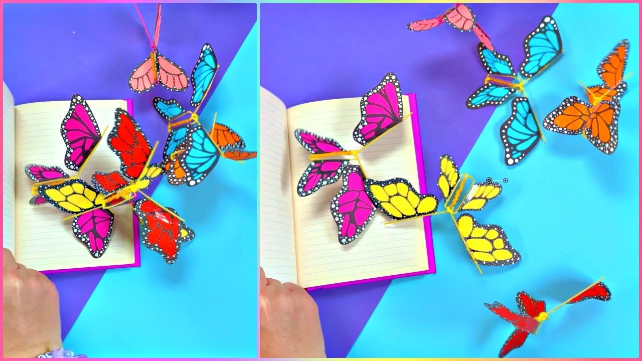 HOW TO MAKE A BUTTERFLY THAT CAN FLY FROM PAPER - PAPER CRAFTS