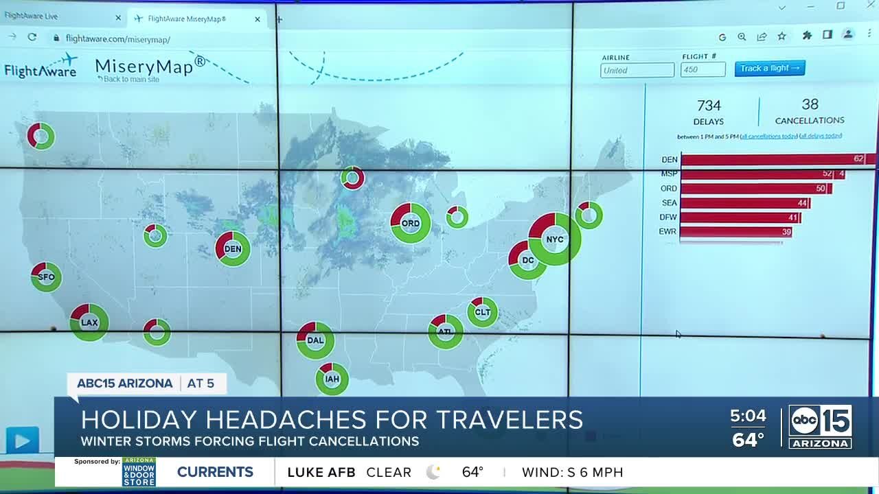 Winter storms forcing flight cancellations