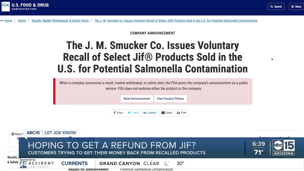 Get your JIF refund? Questions about recall