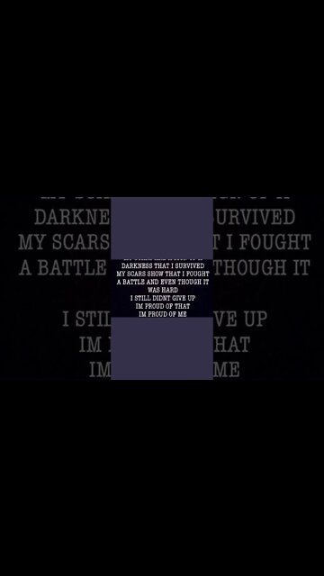 Be proud of your scars !