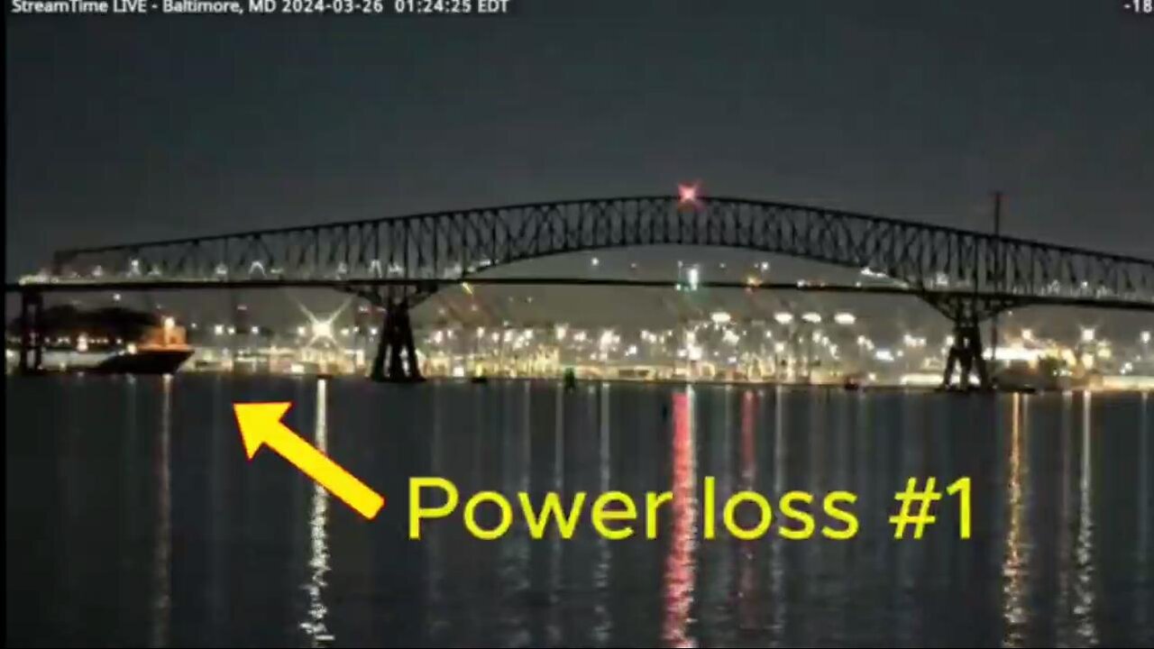 BREAKING ⚡ ️ 1:28 am ET, Baltimore, Francis Scott Key Bridge Collapses After Large Ship Loses Power & Hits Support Beam - SMOKE SEEN coming off ship before impact - Maryland, DC