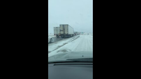 I-94 5 Miles East of Fargo 11/12/2021 Traffic Jam