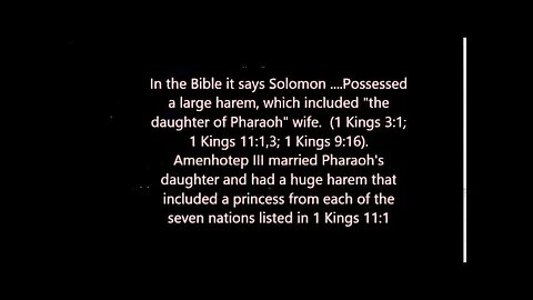 Amenhotep III, The Bible & Solomon
