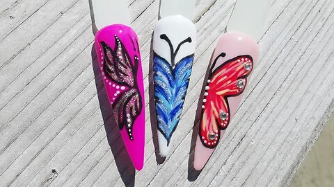 Butterfly nail model art 💅🦋