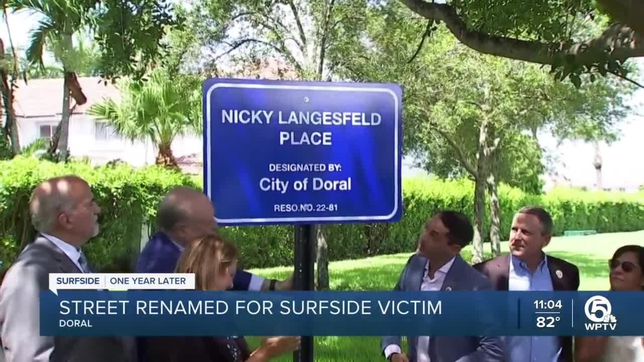 Street in Doral renamed for Surfside condo collapse victim