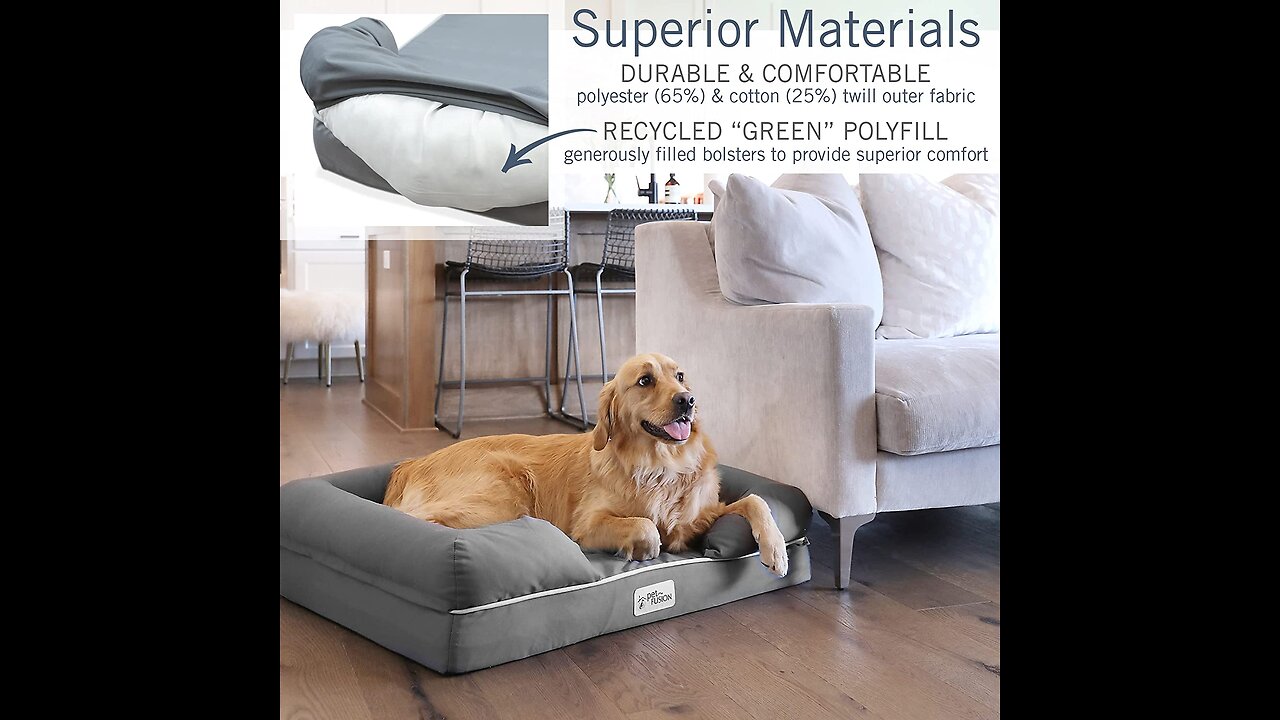 PetFusion Ultimate Dog Bed, Orthopedic Memory Foam, Multiple SizesColors, Medium Firmness Pill...