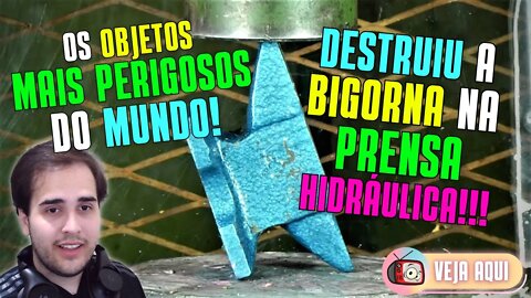 ESMAGOU UMA BIGORNA!!! 😱😱 PRENSA HIDRÁULICA ESMAGANDO COISAS PERIGOSAS! [REACT] | Veja Aqui