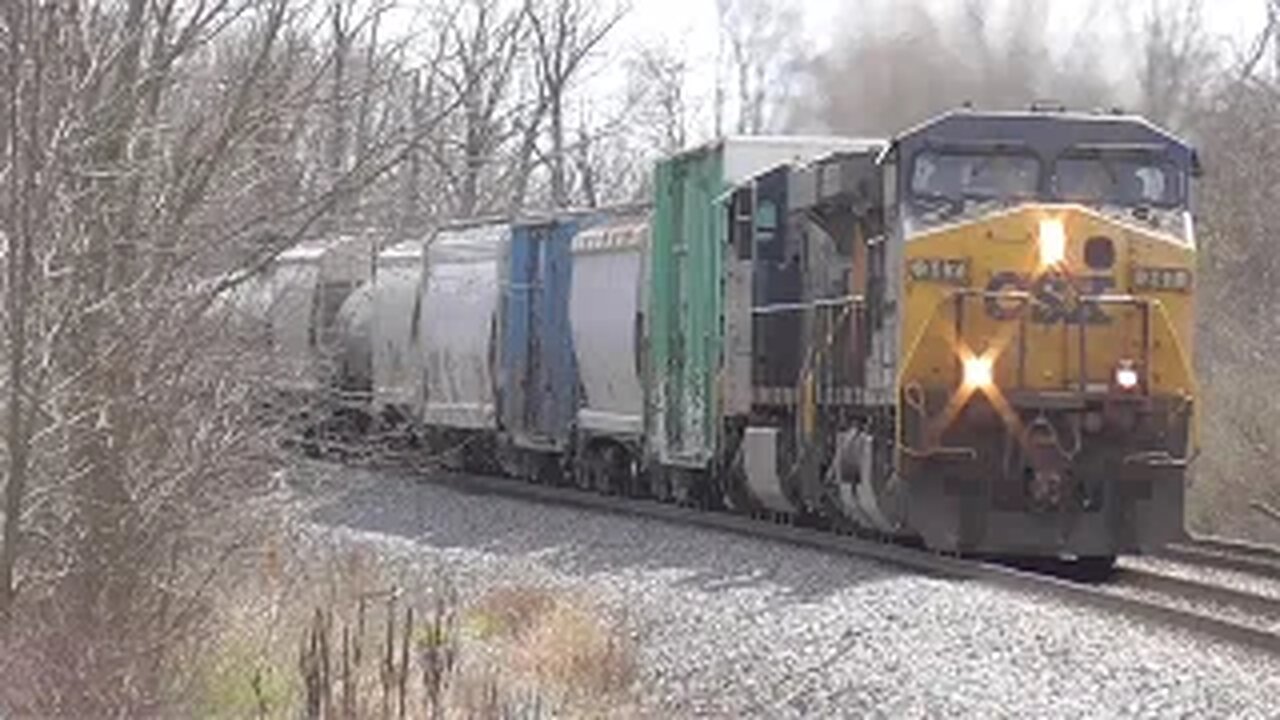 CSX M369 Manifest Mixed Freight Train from Creston, Ohio April 7, 2023