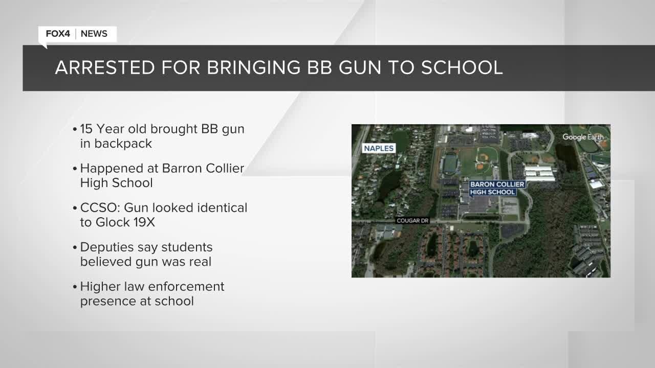 A high school student is charged with a felony after bringing a BB gun to school