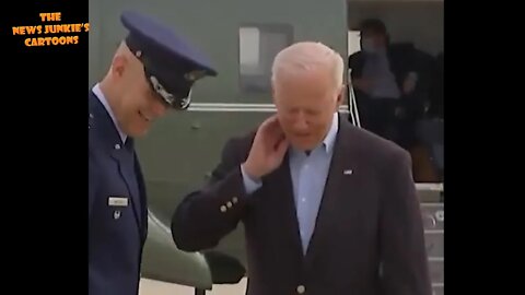 Biden hit by flying bug before heading overseas: 'Watch out for the cicadas'.