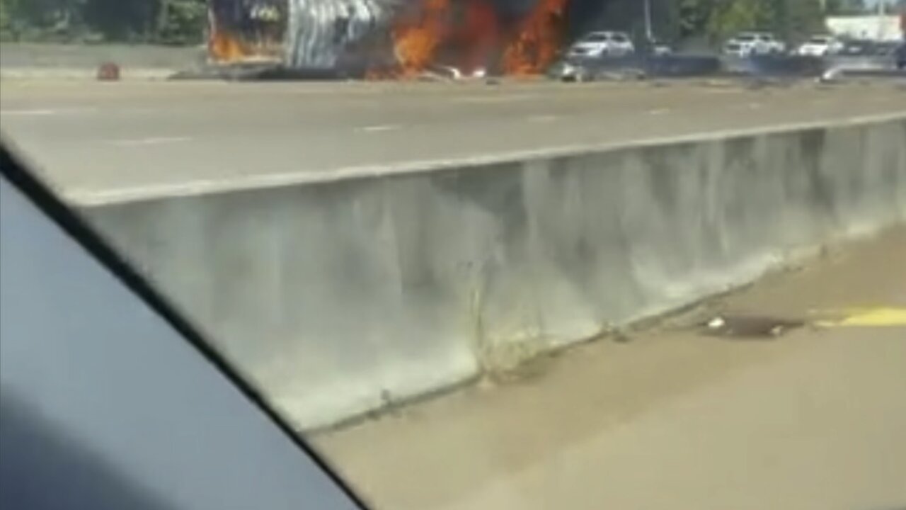 Massive tanker explosion caught on video in Jackson Mississippi at 12:30pm today (10/21/22)