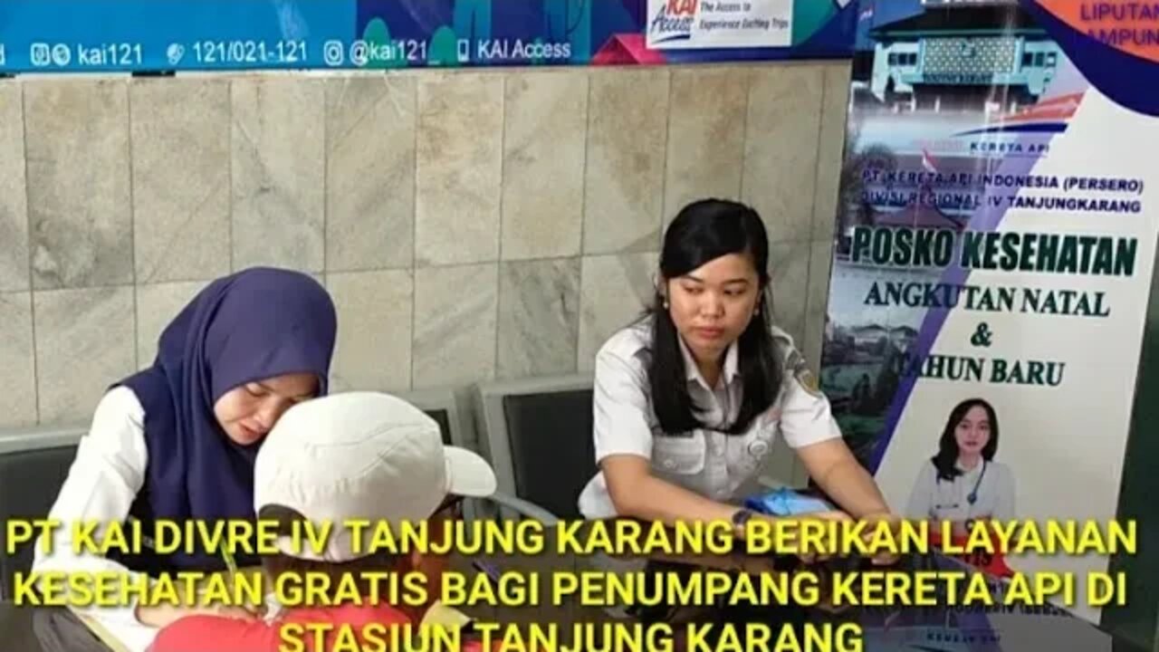 KAI DIVRE IV BERI LAYANAN PEMERIKSAAN KESEHATAN GRATIS UNTUK PENUMPANG DI STASIUN TANJUNG KARANG