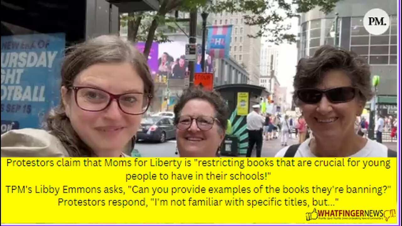 Protestors claim that Moms for Liberty is "restricting books that are crucial for young people