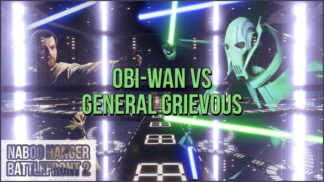 Battlefront 2 Obi-wan vs General Grievous! Naboo Hanger! Realistic Movie Fight!