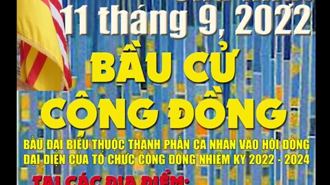 Bầu Cử Cộng Đồng - Bầu Đại Biểu thuộc thành nhân cá nhân vào Hội Đồng Đại Diện của Tổ Chức CĐ 22-24.