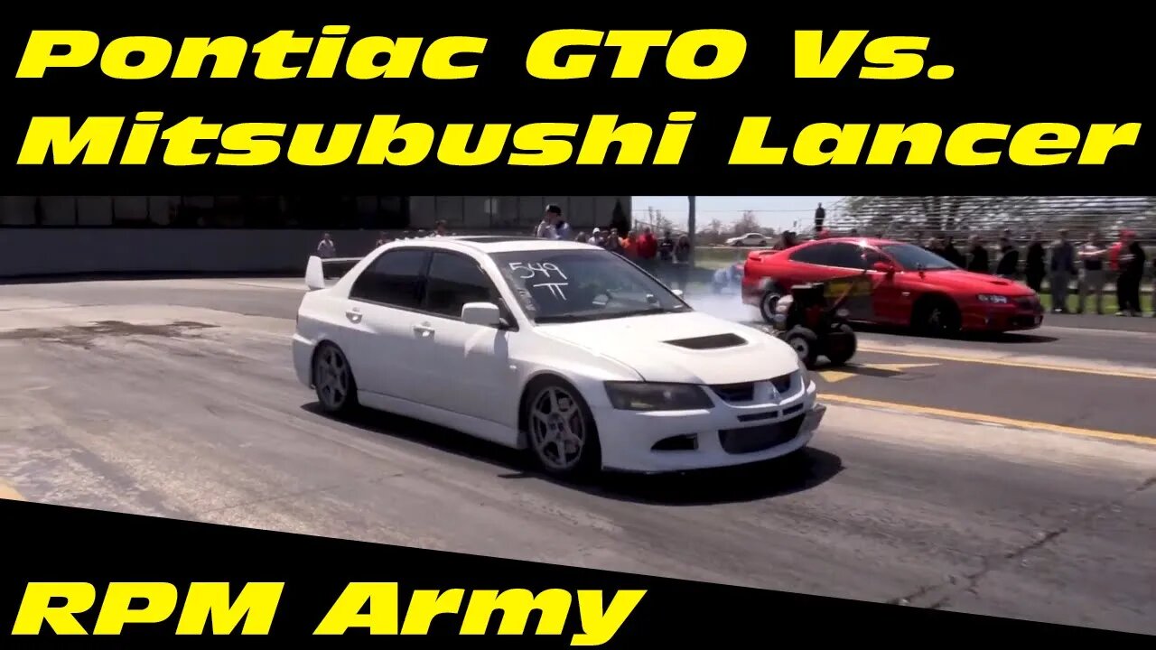 Pontiac GTO Vs Mitsubushi Lancer Drag Racing