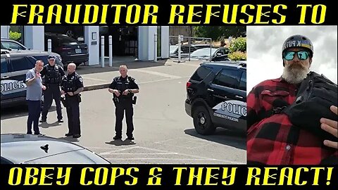 Frauditor SidewalkDude Refuses to Take Hand From Pocket & Cops React!