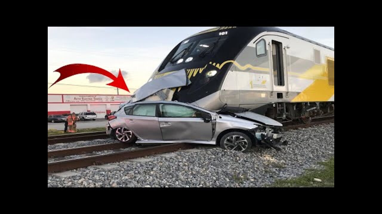 Top Extremely Dangerous Idiots Train Hit Cars #Shorts 2021