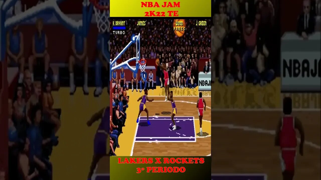 NBA JAM 2K22 TE KOBE E LEBRON LAKERS X ROCKETS 3º QUARTO #semedissaum #snes #shorts