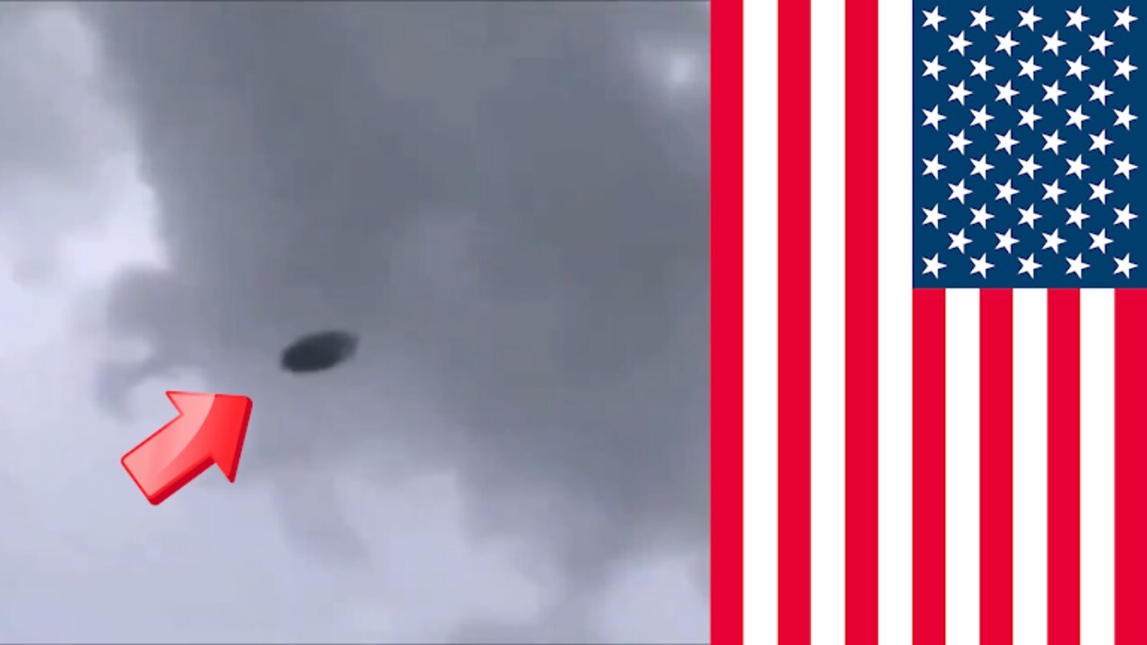 A saucer-shaped UFO floats over the U.S. and then leaves [Space]