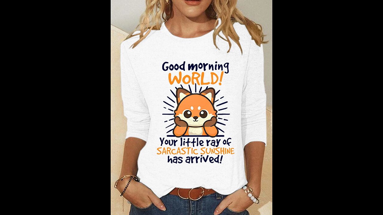 Fox Sarcastic Sunshine Casual Long Sleeve Shirt for women