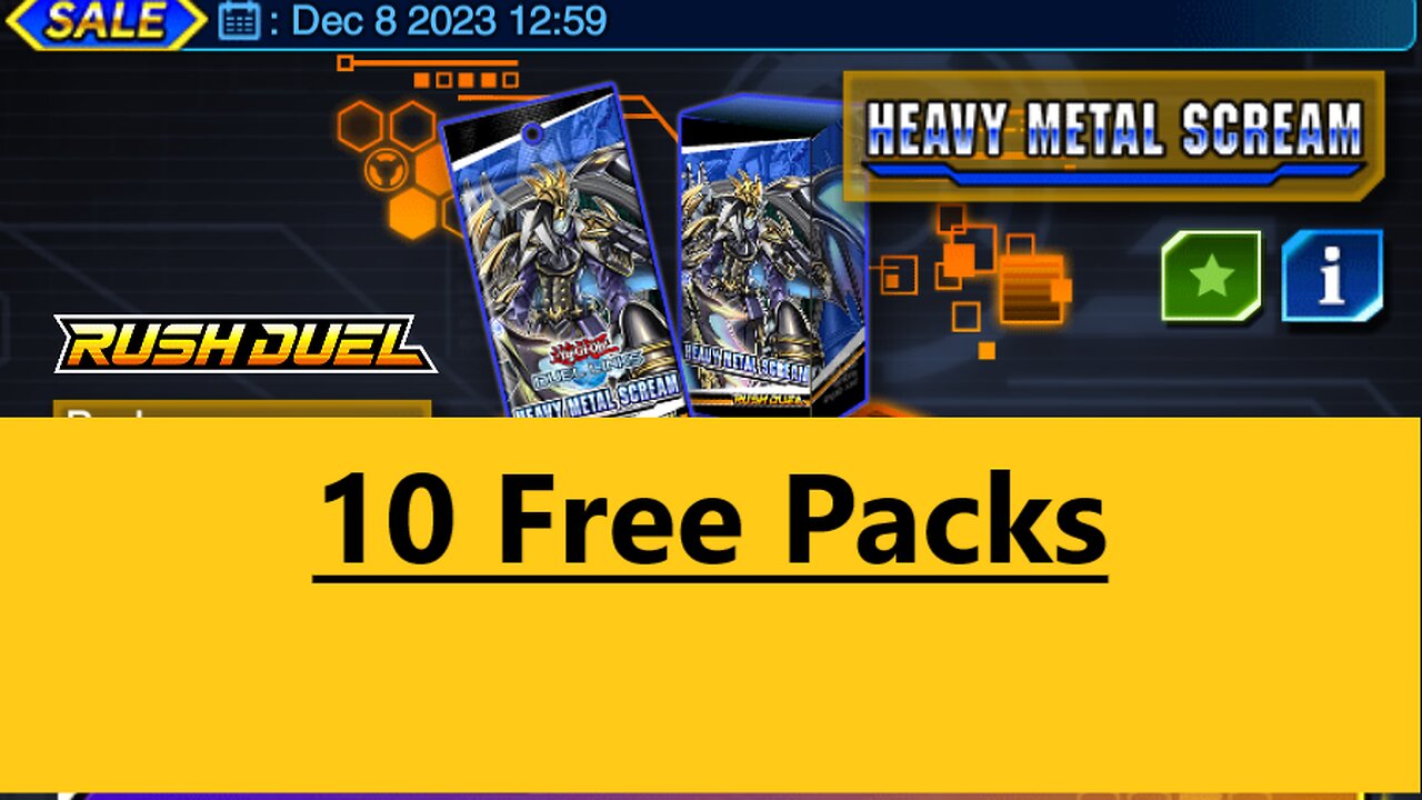 Duel Links: Rush Duel Gacha Heavy Metal Screaming 10 free packs openign