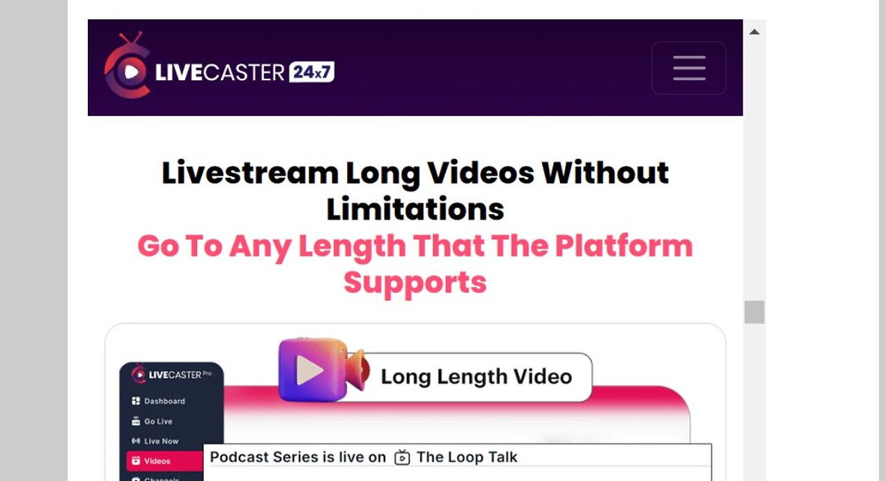 Livecaster24x7 Demo: Create livestreams for your business and also your clients.