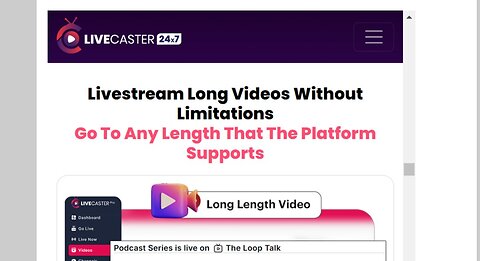 Livecaster24x7 Demo: Create livestreams for your business and also your clients.