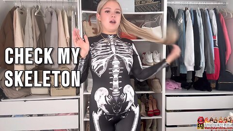 Brooke’s Final Halloween Outfits Haul - Curvy Skeleton Bodysuit Fun 4K HD