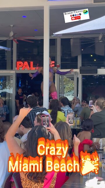 Crazy Miami Beach, where there’s always a party happening 👌#miami #miamibeach #beach