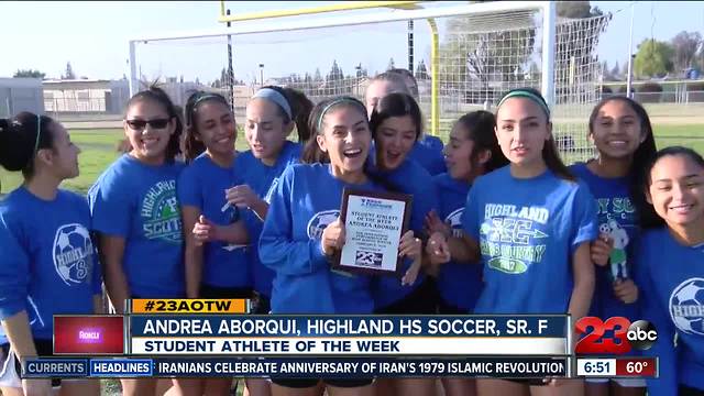 Female Athlete of the Week: Andrea Aborqui