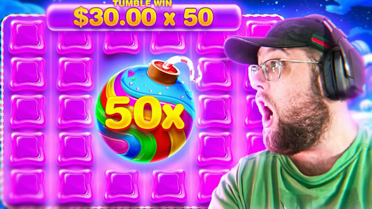 HUGE 50X BOMB TUMBLE WIN ON SWEET BONANZA BONUS BUY!