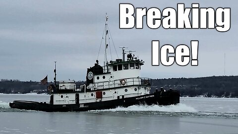 ‪ Ice Breaking Tug Boats In Wisconsin - 077