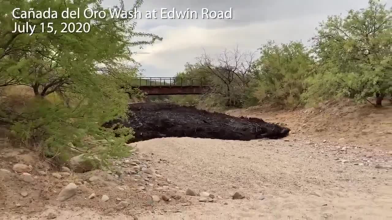 VIDEO: Bighorn Fire debris floods Canada del Oro Wash