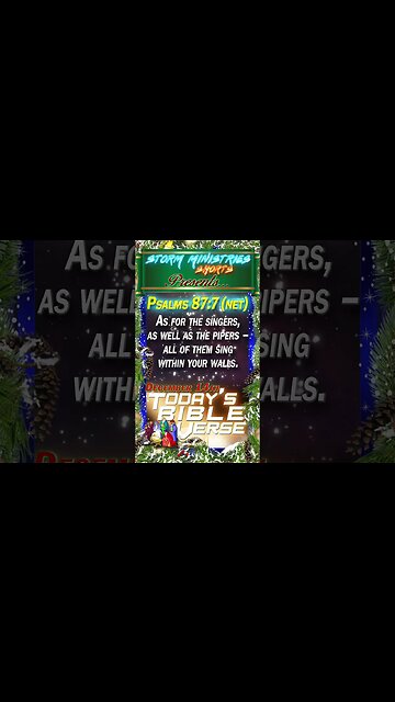 12.14.2022 | STORM MINISTRIES DBV | 11th DAY OF CHRISTMAS | PSALMS 87:7 (NET) | #shorts