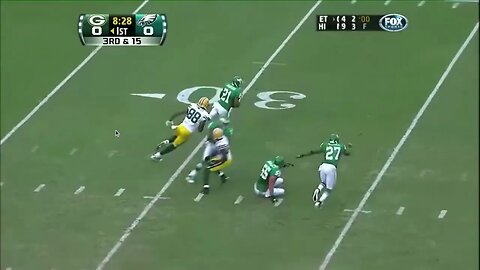 Eagles Cornerback Joselio Hanson Picks off QB Aaron Rodgers