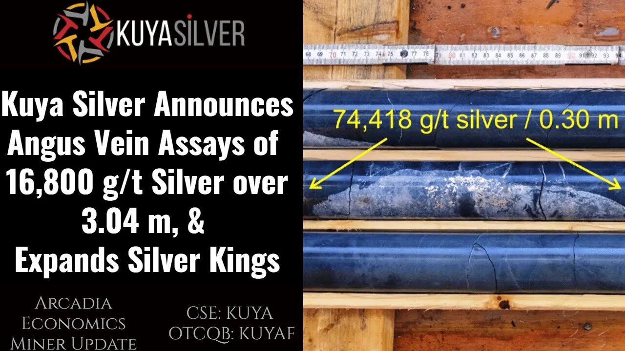 Kuya Silver Announces Angus Vein Assays of 16,800 g/t Silver over 3.04 m, & Expands Silver Kings