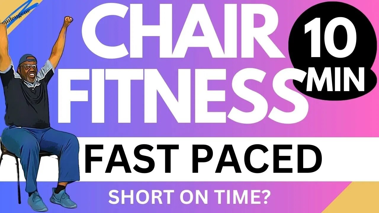 10 Minute Fast Paced High Energy Chair Fitness Workout: Quick and Intense Cardio Aerobics Exercises