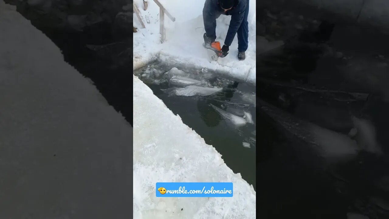 Cleaning the Ice hole at a temperature of -16° with frost | 22.02.23