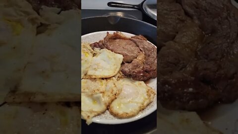 Breakfast Shorts... Ribeye and Eggs