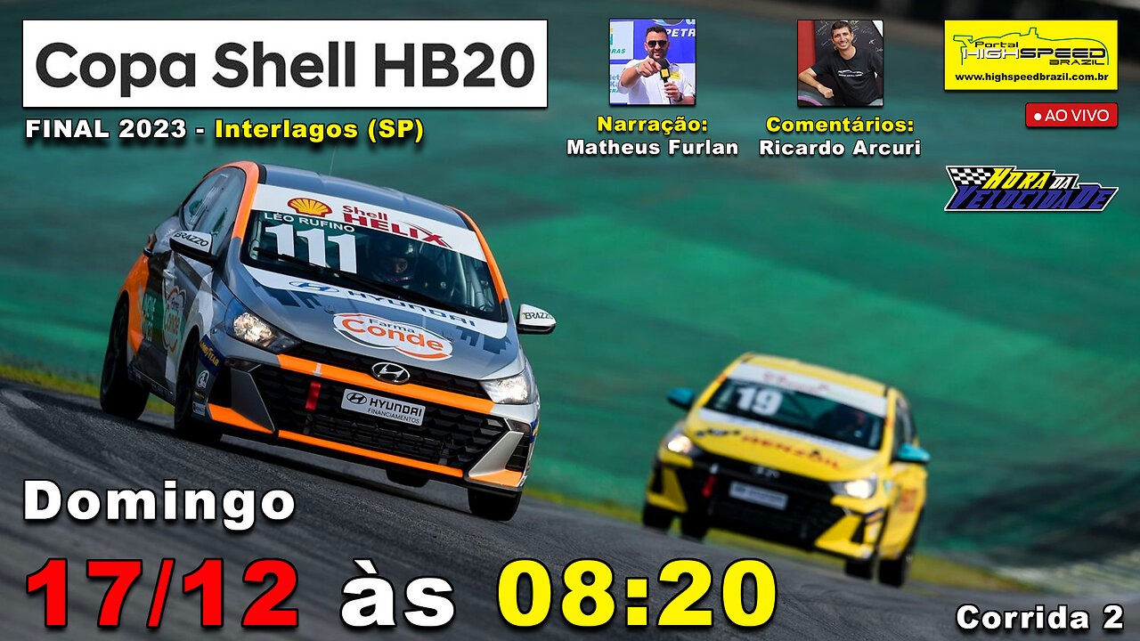 🔴 COPA SHELL HB20 | Corrida 2 | FINAL 2023 | Interlagos (SP) | Ao Vivo