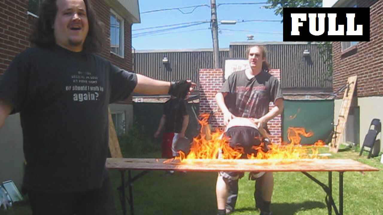 Flaming Table Match - The Bruiser & Agent Exile VS Innovator - CHW Backyard Wrestling