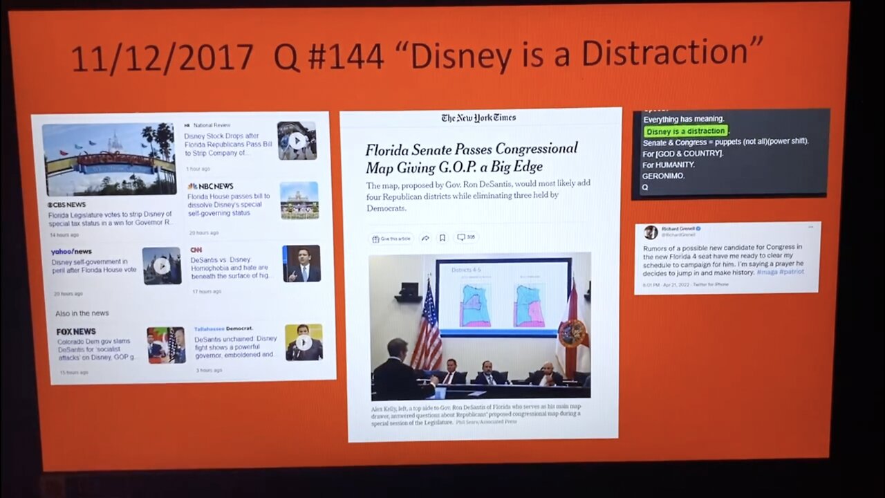 "DISNEY IS A DISTRACTION" - Q DROP 144 - FUTURE PROVES PAST